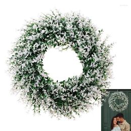 Decorative Flowers Artificial Spring Wreath For Front Door Leaves And Flower Accents Outdoor Summer Garland Floral