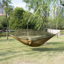 Hammocks Double Mosquito Net Hammock 300200CM Plus Size Outdoor Anti-mosquito Hammock Umbrella Cloth Nylon Anti-rollover Camping