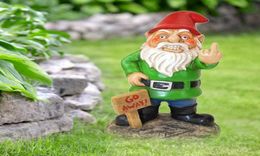 Resin Naughty Garden Gnome Statue Christmas Dress Up DIY Decoration Decor Gift Decorations 2108049371456