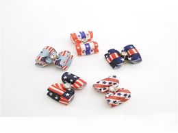 Dog Apparel 50100pcs Arrival American Flag Colorful Hair Bows Rubber Bands Puppy Independence Day Holiday Accessories9588292