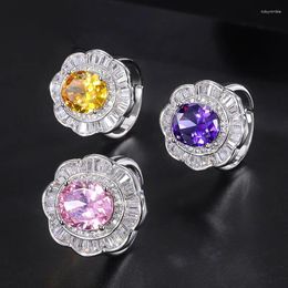 Cluster Rings 2024 Charms Pink Crystal Sapphire Gemstone Adjustable Ring Women Jewellery Cocktail Reception Wedding Anniversary Vintage Gift