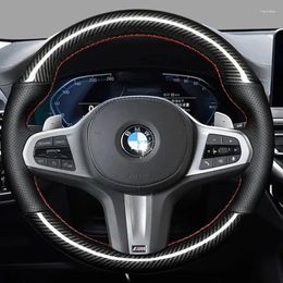 Steering Wheel Covers DIY Hand Sewing Car Cover For 5 7 Series 3 1 325LI/X1X3X4X5X6 Faux Leather Interior Accessories