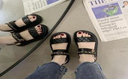 Summer Sandals Fashion Flat Bottom Chain Outdoor Soft Soles Foot Massage Shopping Cool Slippers Factory Direct 6496347