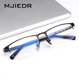 Sunglasses Frames MJIEDR Pure Titanium Glasses Frame Men Square Myopia Prescription Eyeglasses Half Rim Optical Male Korean Eyewear Fashion