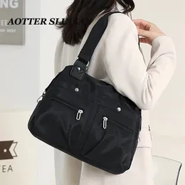 Drawstring 2024 Fashion Single Shoulder Handbag For Women Travel Large Capacity Tote Bag Ladies Multi-pocket Shopping Square Messenger