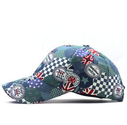 British National Flag Baseball Cap Adjustable Cotton Letters Printed Sun Shading Caps Sports Outdoor Sunscreen Tatoo Style Caps5210124