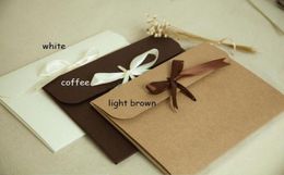 241807cm bow Kraft paper pocket bag Kerchief Handkerchief Silk scarf packing boxes card gift Envelope box for tie Scarf2370775