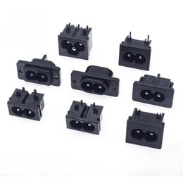 new 5Pcs IEC320 C8 Black 2 Terminal Power Plug Inlet Socket AC 250V 2.5A Switch Socketfor IEC320 C8 Switch Socket