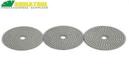 SHDIATOOL Diameter 100mm4quot Premium 3Steps Diamond Polishing Pads Resin Bond Sanding Discs high quality For Stone marble5524106