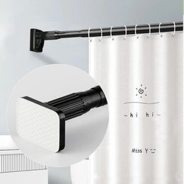 Telescopic 5M Shower Curtain Rod No Puching Adjustable Stainless Steel White Black Tension Pole for Bathroom Windows 240429