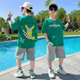 Clothing Sets Children's Summer Sport Boys Fashion Solid Sportwear Short-Sleeved Shorts Suit For Girls Kids Casual Clothes Outfits