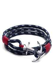 Anchor Bracelet Jewellery 4 Size Triple Thread Rope Mens Bracelet Stainless Steel Anchor Charms Bracelets2075316