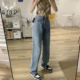 Women's Jeans 2024 High Waist Korean Fashion Women's Streetwear Girl Straight Baggy Denim Trouser Mom Sense Of Design Wid