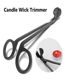 Black Stainless Steel Candle Wick Trimmer Oil Lamp Trim Scissor Tijera Tesoura Cutter Snuffer Tool Hook Clipper7603233