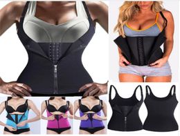 Neoprene Shapers Sauna Sweat Vest Waist Trainer Zipper Cincher Women Body Slimming Trimmer Corset Workout Thermo Push Up Train3969256