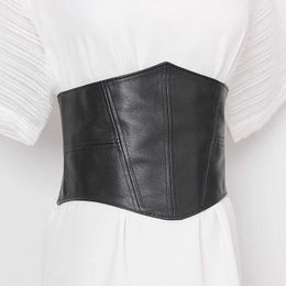 Belts Plus Size Elastic Soft Pu Leather Corset Belt Female Waist Sweater Belts For Women Stretch Dress Cummerbunds Wide Big Waistband