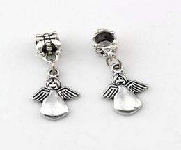 100pcslot Dangle Antique silver Cute Angel Alloy Charm Beads For Jewellery Making Bracelet Necklace Findings 122x30mm4432585