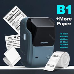 Niimbot B1 Label Printer Portable Handheld Thermal Maker Bluetooth Barcode QR Code Sticker Paper Color Rolls Labeller White Tag 240416