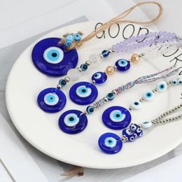 Decorative Figurines Turkish Blue Lucky Eye Glass Evil Pendant Wall Hanging Handmade Decoration For Home Living Room Car Decor Blessing Gift
