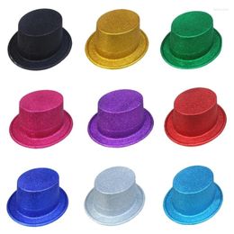 Berets Glitter Pork Pie Hat Bowler Top Magician Performed D46A