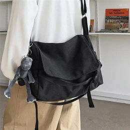 Waist Bags Canvas Crossbody Bag Men's Large-capacity Simple Messenger Casual Ins Student Book Shoulder Boys