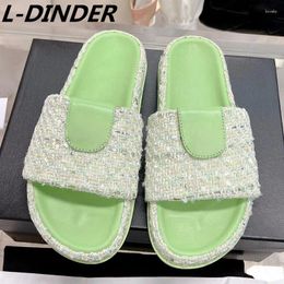 Slippers S White High Quality Soft Leather Designer Spring Open Toe Comfort Beach Leisure Vacation Flat 2024