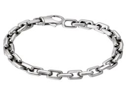 925 Sterling Silver colour Bracelet Man High Polish Curb Link Chain Bracelet for Vintage Punk Rock Biker Mens Jewelry8594217