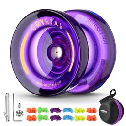 MAGICYOYO Responsive Yoyo for Kids K2 Crystal Dual Purpose Plastic Yo-Yo for Beginners Replacement Unresponsive Ball Bearing 240429