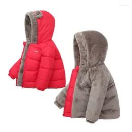 Down Coat Girls Winter Hooded And Warm Jacket Plus Velvet Plush Thickened 2-7 Year Old Boy Korean Version Fashion Children's Clothing