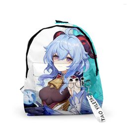 Backpack Harajuku Games Genshin Impact Backpacks Boys/Girls Pupil School Bags 3D Print Keychains Oxford Waterproof Cute Small