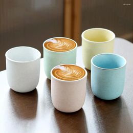 Tea Cups Pottery Ceramic Bowl Office Matte Fresh Glaze Water Cup Flat Bottom Household Drinkware