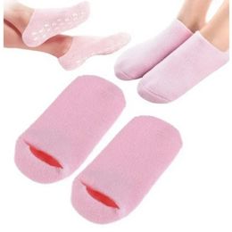 new 1 pair Reusable SPA Gel Socks Moisturising Whitening Exfoliating Velvet Smooth Beauty Foot Care Silicone Socks Feet Care- for Exfoliating Beauty Foot Care