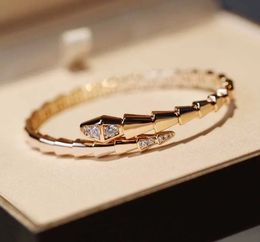 2024 Luxury quality Classic Diamonds bangle style snake bracelet with diamond opened Designer Jewellery Bijoux For Lady Famous Wedding Party have Box PS4898 q5