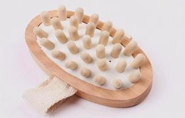 Health Care Portable HandHeld Natural Wood Massager Body Brush Glove Cellulite Reduction Slimming Massager Body Scrub Massager6753208