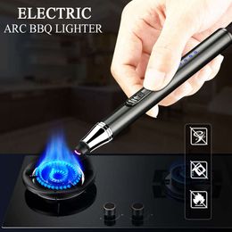 Custom Flameless Usb Stick Lighters Arc Pulse Plasma Electric Candle Lighter With Power Display