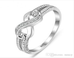 WholeGenuine 925 Sterling Silver Jewelry Designer Brand Rings For Women Wedding Lady Infinity 35 Ring Size8169119