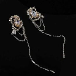 Dangle Chandelier New Zircon Tassel Chain Earrings Opal Moon Planet Girl Personality Hundred Match Earrings Engagement Exquisite Jewellery Gifts