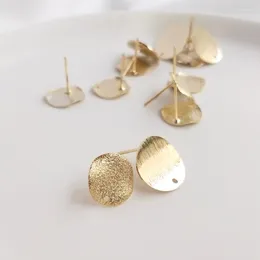 Stud Earrings Real Gold Plated Color-Preserving Disc With Hanging Hole Pins Needles DIY Jewellery Making Findings For Women