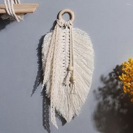 Decorative Figurines Macrame Feather Leaf Tapestry Bookmark Curtain Garland Banner Home Decoration Cotton Rope Pendant Handwoven Tasse