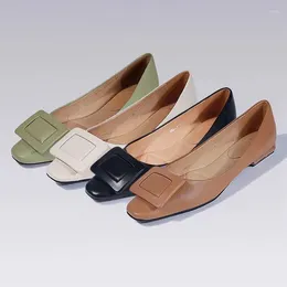 Casual Shoes Autumn Square Buckle Low Heel Flat For Women