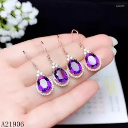 Dangle Earrings KJJEAXCMY Boutique Jewellery 925 Sterling Silver Inlaid Amethyst Gemstone Female