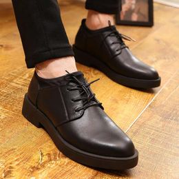 Casual Shoes Design Business For Men Breathable Genuine Leather Platform Shoe Gentleman Formal Dress Black Sneakers Zapatos