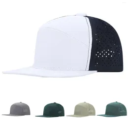 Ball Caps Men Flat Brim Baseball Cap Adjustable Performance Snapback Hat Perforated