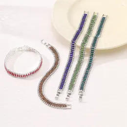 Link Bracelets Fashion Women Full Small Crystal For Creative Bling Wristband Bangle Lovely Wedding Party Jewelry Gifts