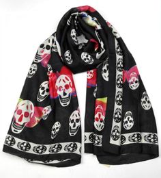 Pure Silk Skull Scarf Women Spring Autumn Luxury Soft Foulard Silk Shawls Scarves For Ladies Oversized 18090cm3934566