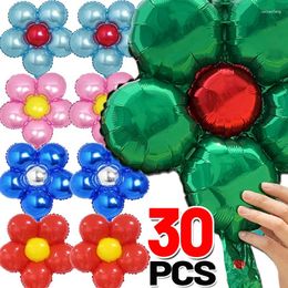 Party Decoration 5/30PCS Aluminum Foil Balloons Color Five-petal Flower Inflatable Reusable Birthday Wedding Decorative Supplies