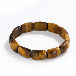 Strand 1PC Natural Tiger Eye Stone Bracelet Exquisite Luxury Gemstone Bangles For Men Jewellery DIY Handmade Charm Cuff