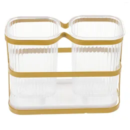 Storage Bottles Chopsticks Holder Household Spoon Holders Cutlery Quick Dry Dual Bucket Utensil Container