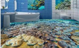 underwater world fish coral 3D tile floor 3d bathroom wallpaper waterproof25399397608