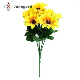 Decorative Flowers Vibrant And Lifelike Elegant Artificial Sunflower Bundle Long-lasting Beauty Charming Wedding Bouquet Realistic